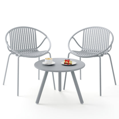 3-Piece Patio Conversation Set with Round Coffee Table