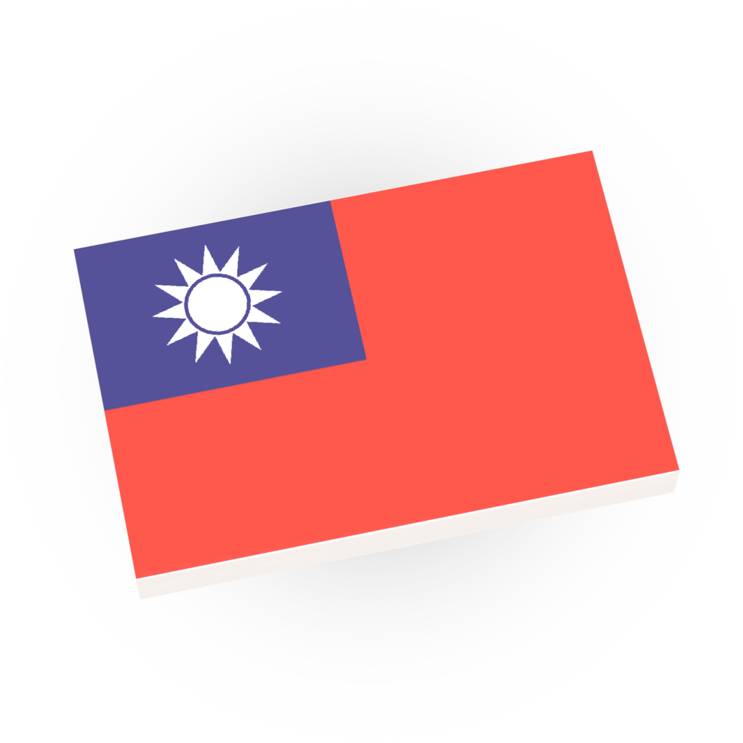 Taiwan Country Flag -  Custom Printed - Made Using a LEGO® Tile