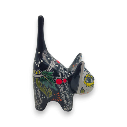 Talavera Cat Figurine | Day of the Dead Handmade Art