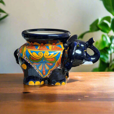 Talavera Elephant Planter | Colorful Mexican Ceramic Pot