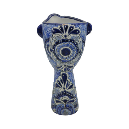 Talavera Lady Planter | Day of the Dead Face Design