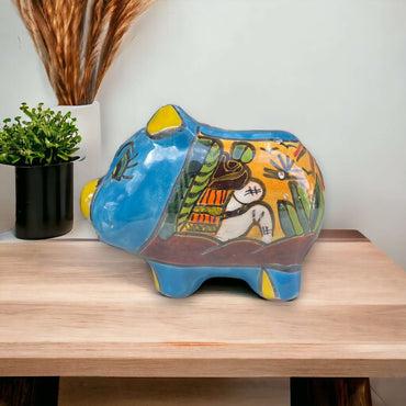 Talavera Pig Planter | Colorful Hand-Painted Mexican Flower Pot