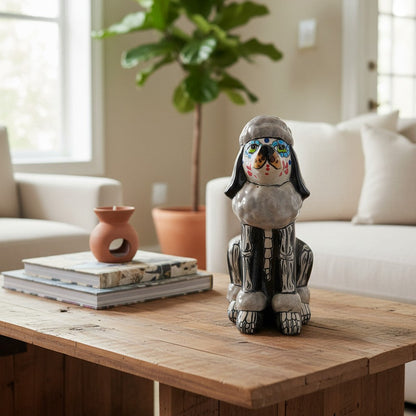 Talavera Poodle Statue | Day of the Dead Ceramic Art