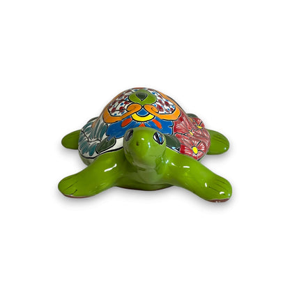 Talavera Sea Turtle Statue | Colorful Hand-Painted Mexican Decor