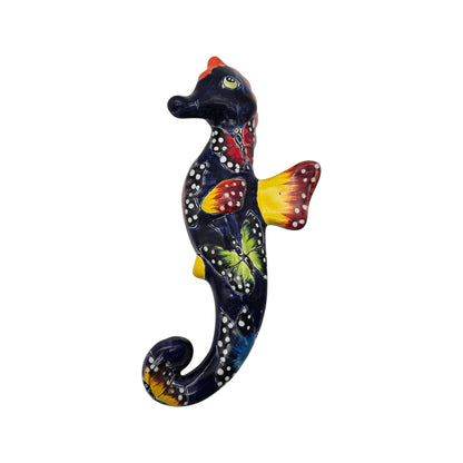 Talavera Seahorse Figurine | Hand-Painted Wall Art