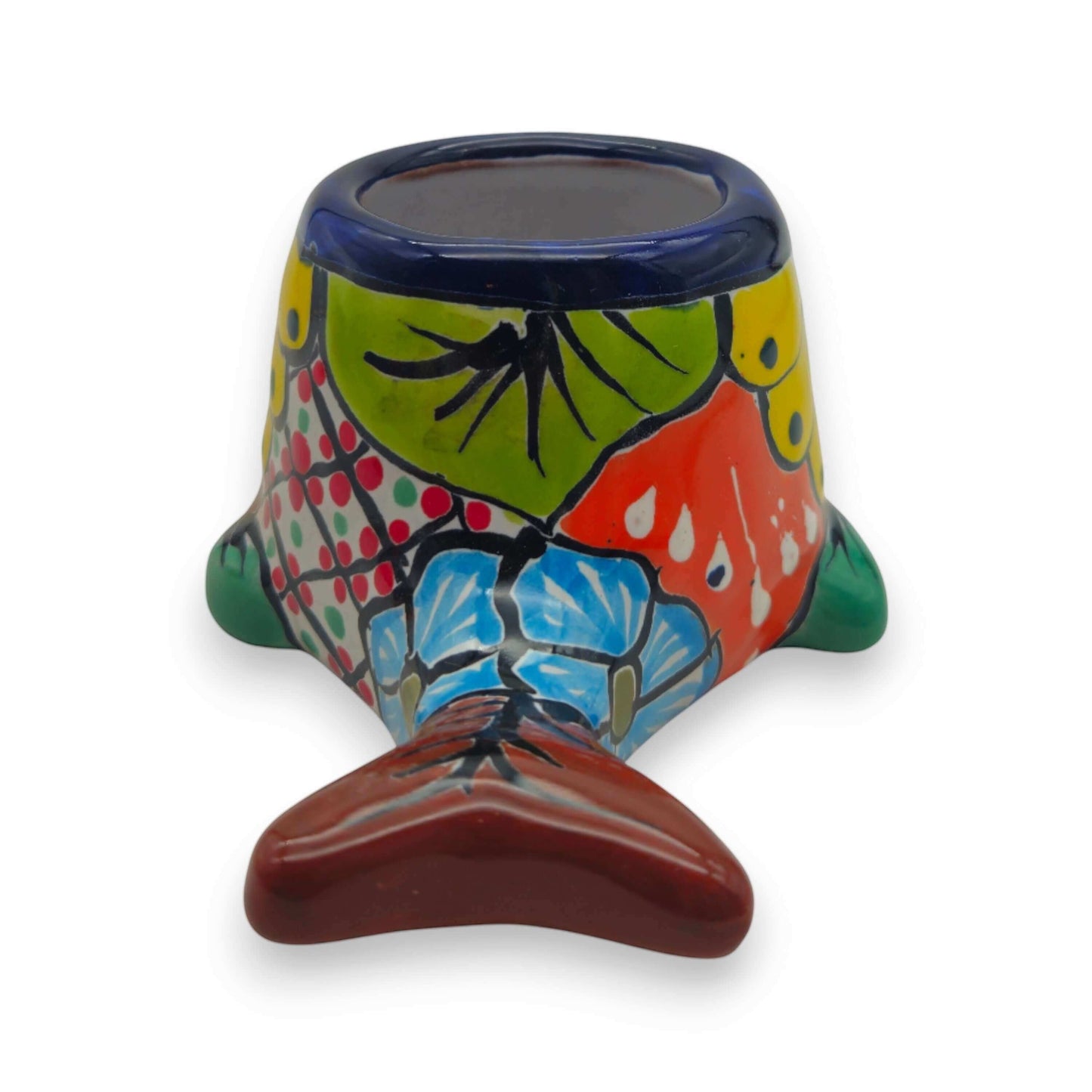 Small Talavera Whale Planter | Colorful Mexican Animal Pot