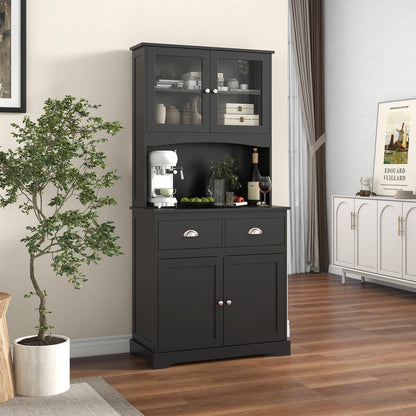Tall Sideboard with 2 Drawers and Adjustable Shelves