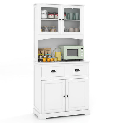 Tall Sideboard with 2 Drawers and Adjustable Shelves