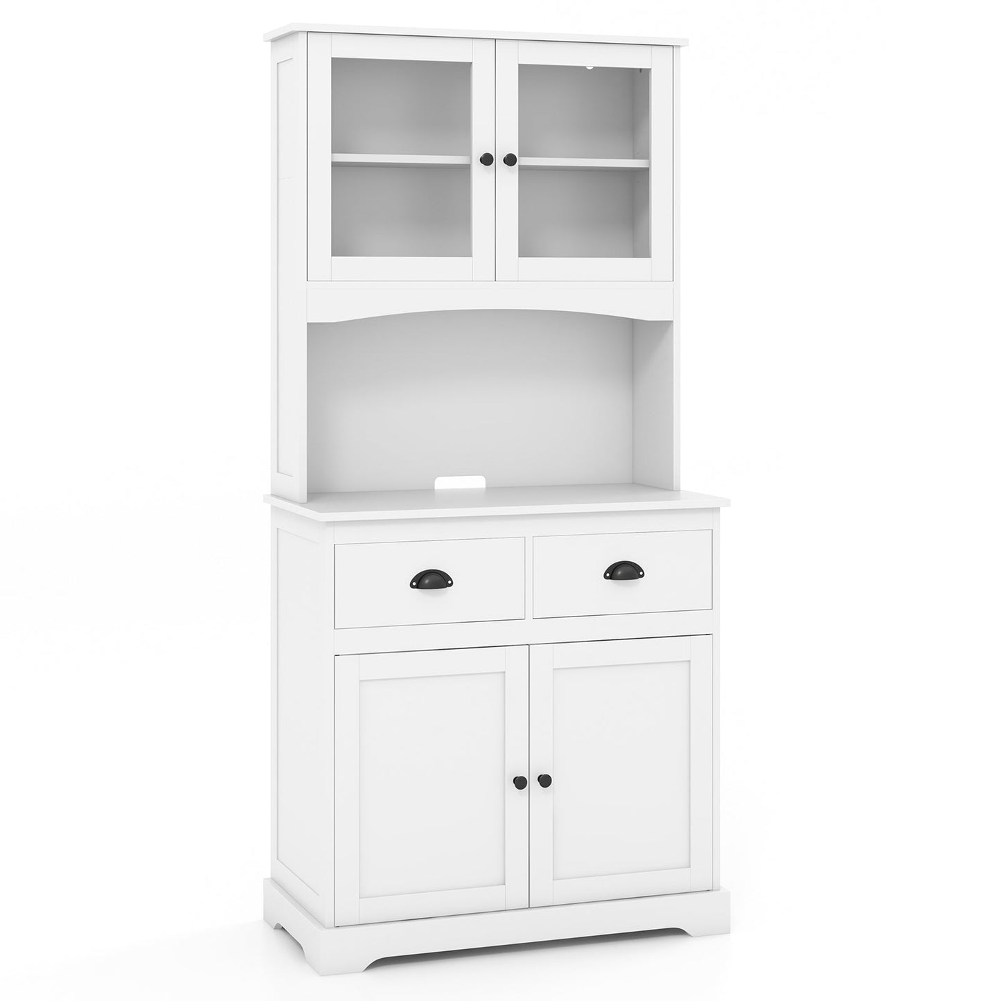 Tall Sideboard with 2 Drawers and Adjustable Shelves