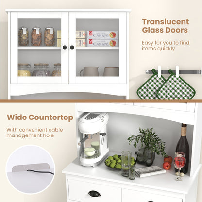 Tall Sideboard with 2 Drawers and Adjustable Shelves