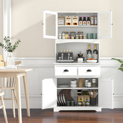 Tall Sideboard with 2 Drawers and Adjustable Shelves