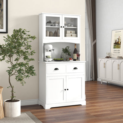 Tall Sideboard with 2 Drawers and Adjustable Shelves