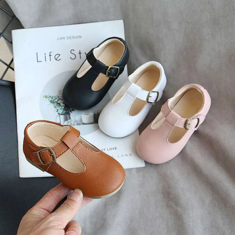 Tan Leather Versatile Single Shoes for Toddlers