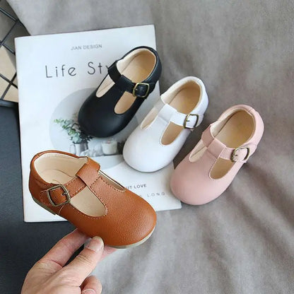Tan Leather Versatile Single Shoes for Toddlers