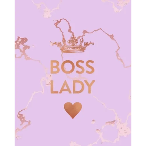 Boss Lady: Inspirational Quote Notebook, Beautiful Pink Marble and Rose Gold - 8 x 10, 120 College Ruled Pages - Paperback