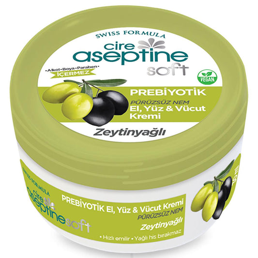 Cire Aseptine Soft Moisturizing Cream - Prebiotic Skincare with Vitamin E & Olive Oil, Paraben-Free, 1.01 fl oz