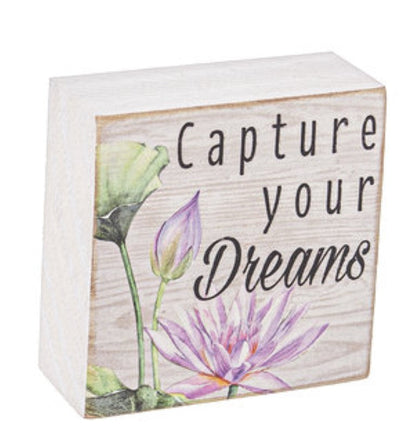 Watercolor Lilies Sign  Block -  Live Life
