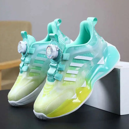Teal Gradient Shoes Rotating Button Boy