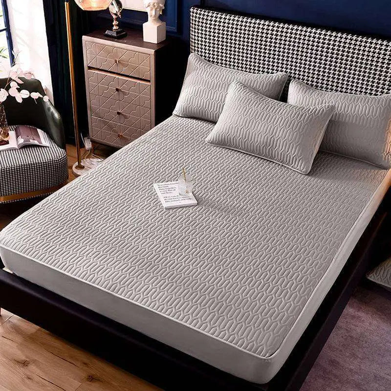 Teal Quilted Dust-proof Single-piece Fitted Sheet