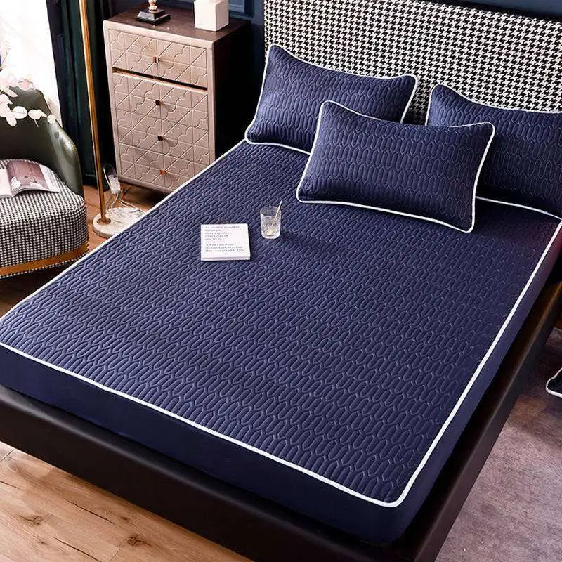 Teal Quilted Dust-proof Single-piece Fitted Sheet