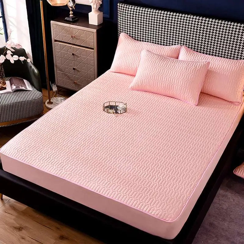 Teal Quilted Dust-proof Single-piece Fitted Sheet