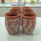 Terracotta Relief Cantarito | Handmade Mexican Pottery Cup