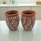 Terracotta Relief Cantarito | Handmade Mexican Pottery Cup