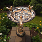Terracotta Talavera Bird Bath | Black & Blue Hand-Painted Design