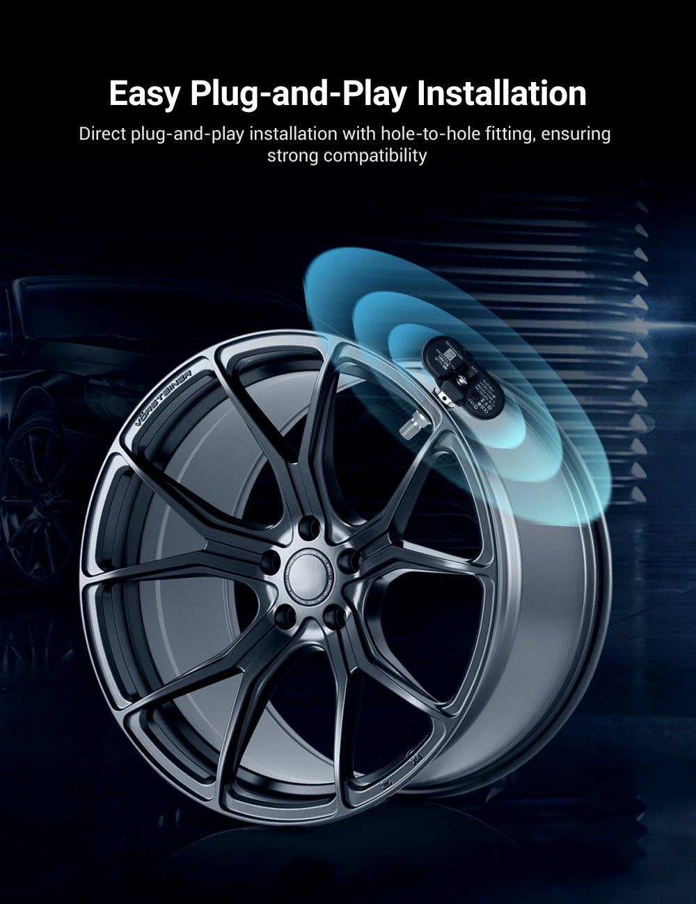 TESERY BLE Bluetooth Tire Pressure Monitoring Sensor(TPMS) for Model 3/Y/S/X