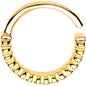 5/16 Gold Plated Half Paved Groove Seamless Circular Ring