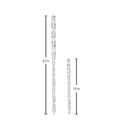 Clear Glass Icicles Ornament Set of 24