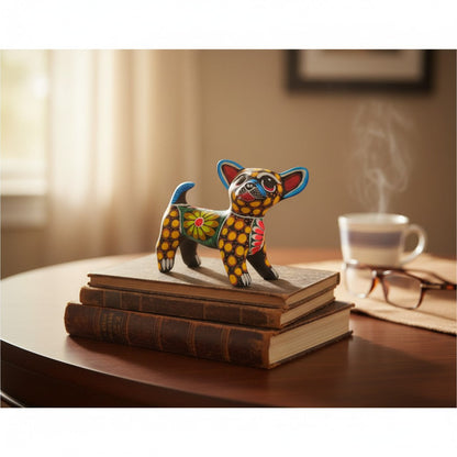 Alebrije Chihuahua Dog Figurine | Handmade Mexican Folk Art