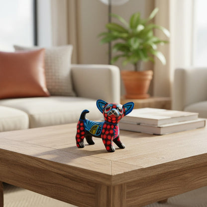 Alebrije Chihuahua Dog Figurine | Handmade Mexican Folk Art
