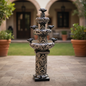 Talavera Blue & White Fountain | Mexican Ceramic Water Feature
