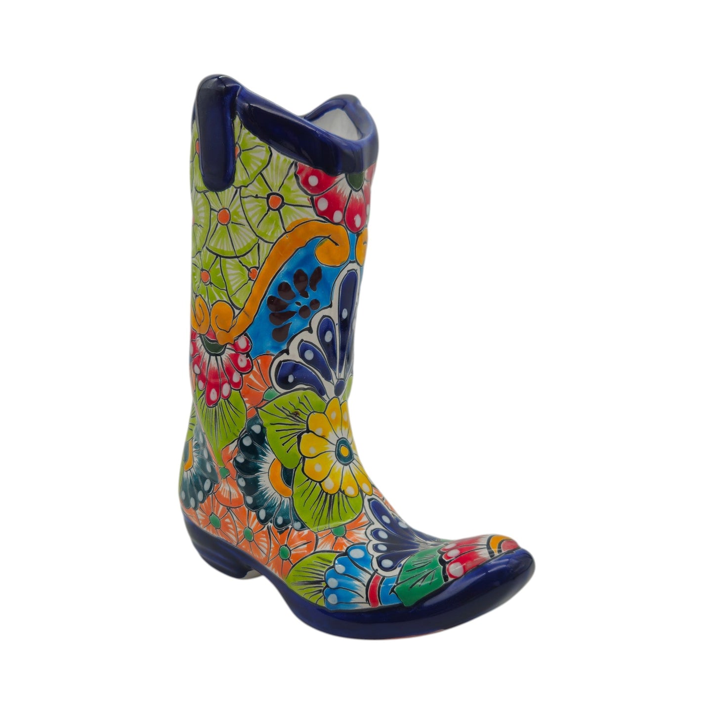 Talavera Boot Planter | Hand-Painted Floral Design
