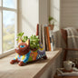 Talavera Cat Planter | Colorful Handmade Stretching Animal Pot