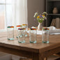 Hand-Blown Colorful Tumbler Glass | Confetti Rim
