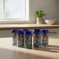 Confetti Double Shot Glass | Hand-Blown Mexican Blue Rim