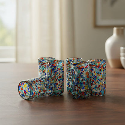 Hand-Blown Double Shot Glass | Mexican Confetti Glassware