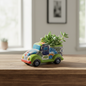 Hand-Painted Talavera Car Planter | Colorful Ceramic Car Statue