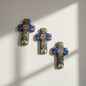 Set of 3 Talavera Crosses | Handmade Mexican Spiritual Art