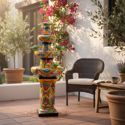 Handmade Talavera Fountain | Authentic Mexican Art