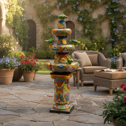 Handmade Talavera Fountain | Authentic Mexican Art