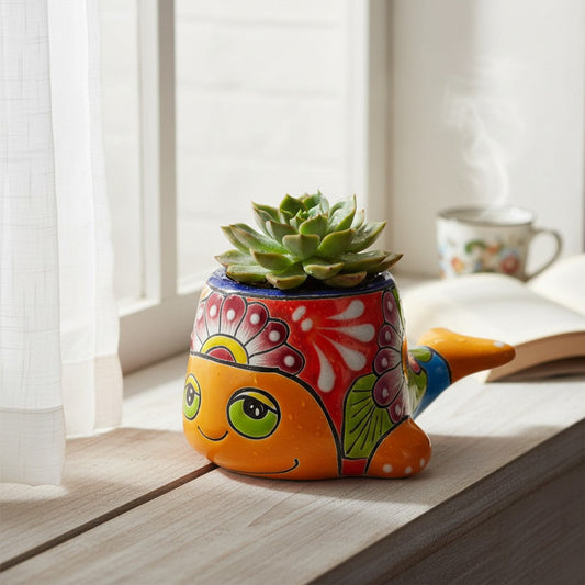 Small Talavera Whale Planter | Colorful Mexican Animal Pot