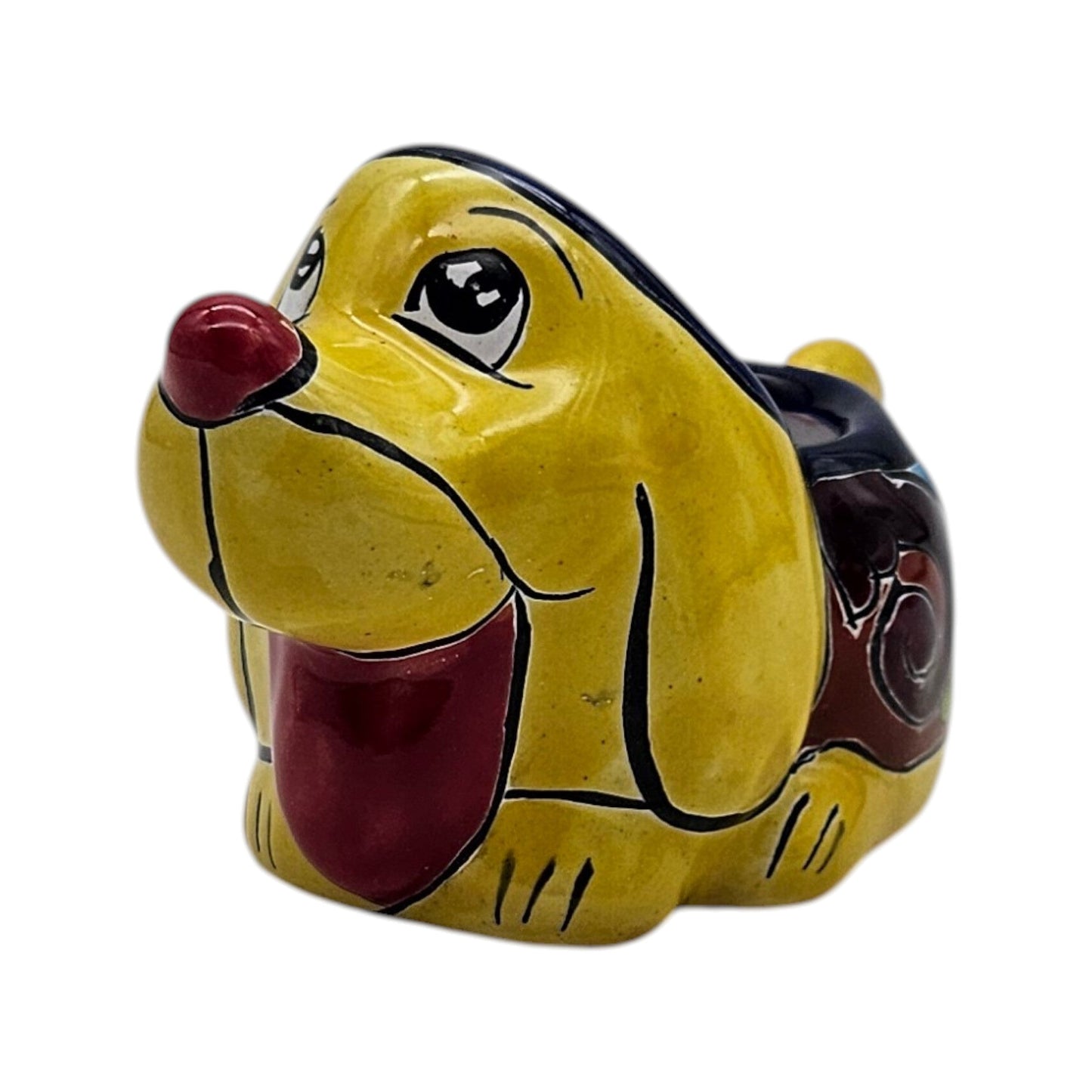 Small Talavera Dog Planter | Mexican Animal Pottery