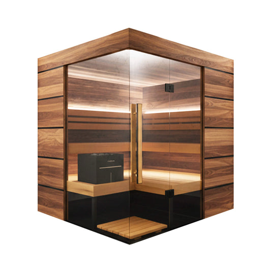 ThermaSol Astra 4-Person Indoor Semi Panoramic Glass Sauna Cabin [Made-To-Order] [14-ASTRADL\R] (SAK90471)