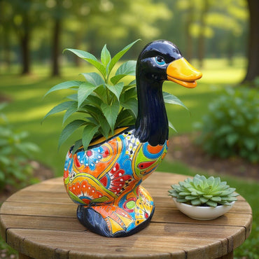 Talavera Duck Planter | Colorful Hand-Painted Mexican Ceramic Art