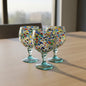 Handblown Mexican Shrimp Cocktail Glass | Confetti Pebble Fishbowl