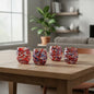 Mexican Stemless Wine Glass | Hand-Blown Orange & Blue Swirl
