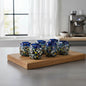 Hand-Blown Confetti Shot Glass | Blue Rim Mexican Glassware
